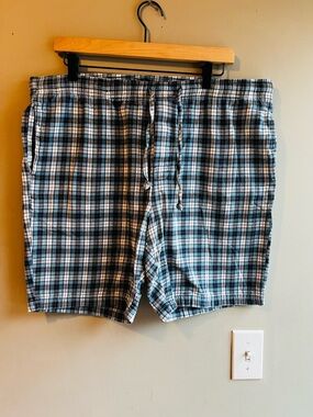Good threads Men’s CL Plaid Cotton Lounge Shorts in Black, White & Teal